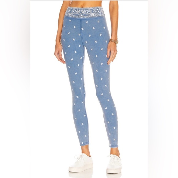 ADAM SELMAN SPORT Hi-Rise Legging Stonewash Bandana - Picture 1 of 7